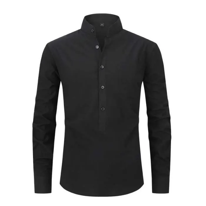 Chemise Col Montant Noir