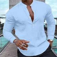 Chemise Lin Col V Blanc